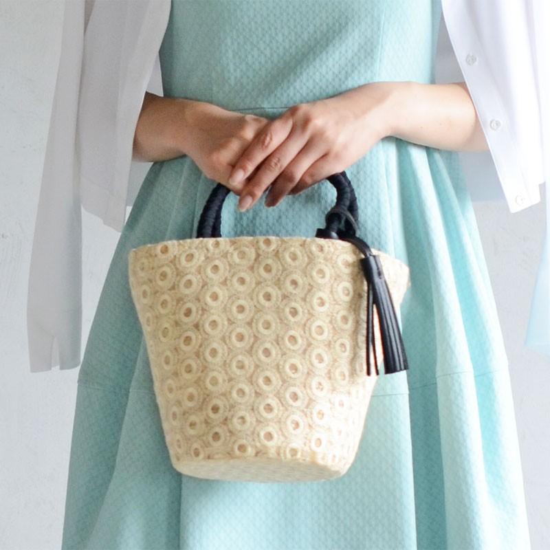 ストロー クロスレース バッグ 107041【ease イーズ ハンドバッグ かご