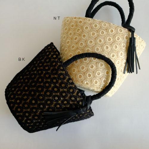 ストロー クロスレース バッグ 107041【ease イーズ ハンドバッグ かご