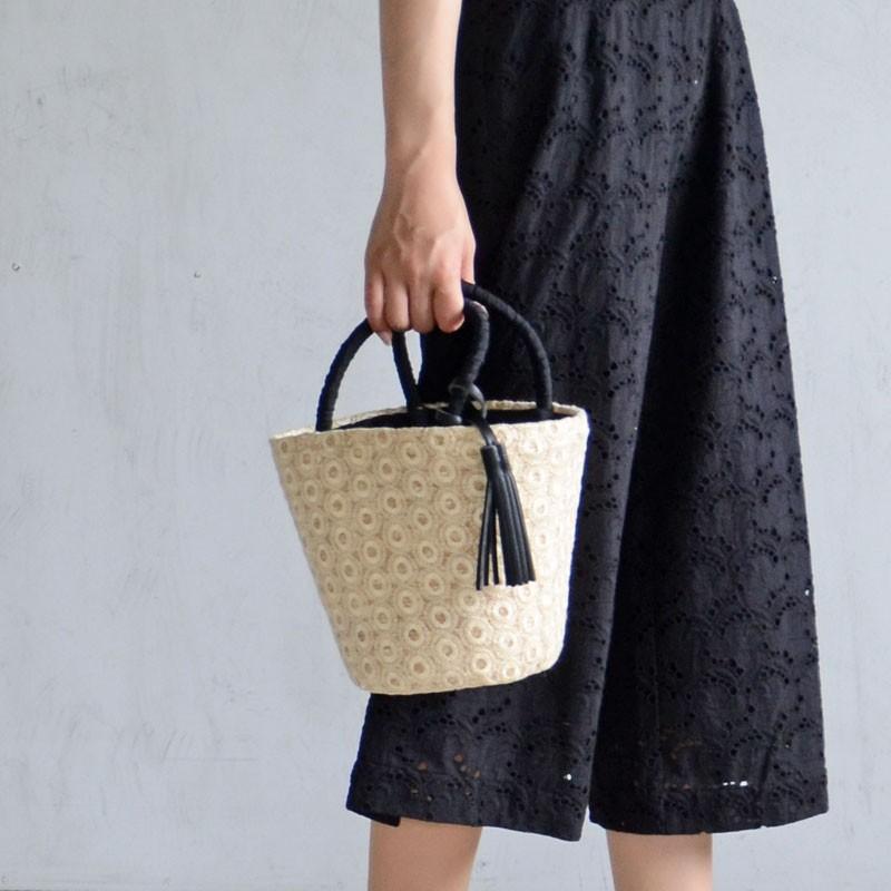 ストロー クロスレース バッグ 107041【ease イーズ ハンドバッグ かご