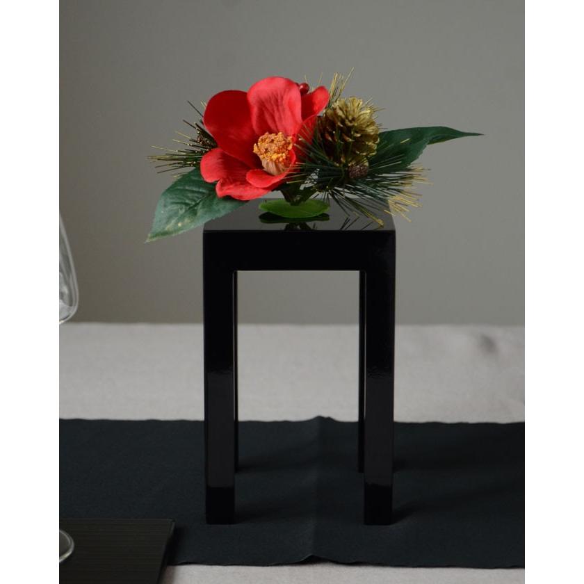 黒塗 ミニ飾り台 ハイタイプ【花器 花材 フラワーベース 花台 飾り台