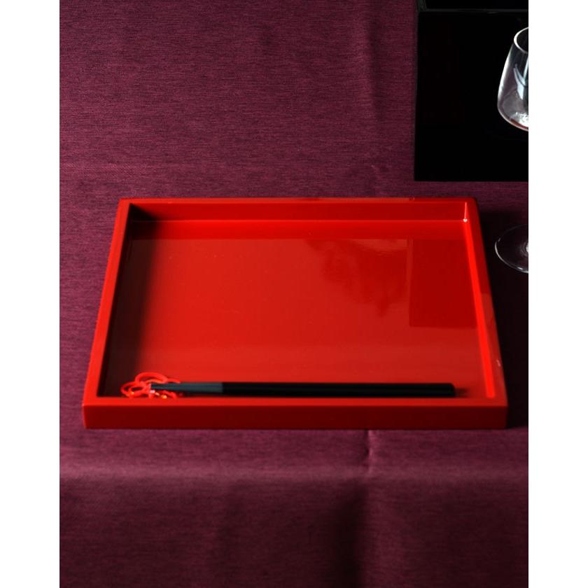 サイズトレー Mサイズ 赤【折敷 漆器 日本製 和食器 おしゃれ 和