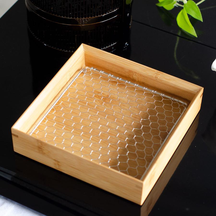取り寄せ商品】用美 YOUBI 竹・天ぷら盛皿（ステンレス目皿付） 正角5