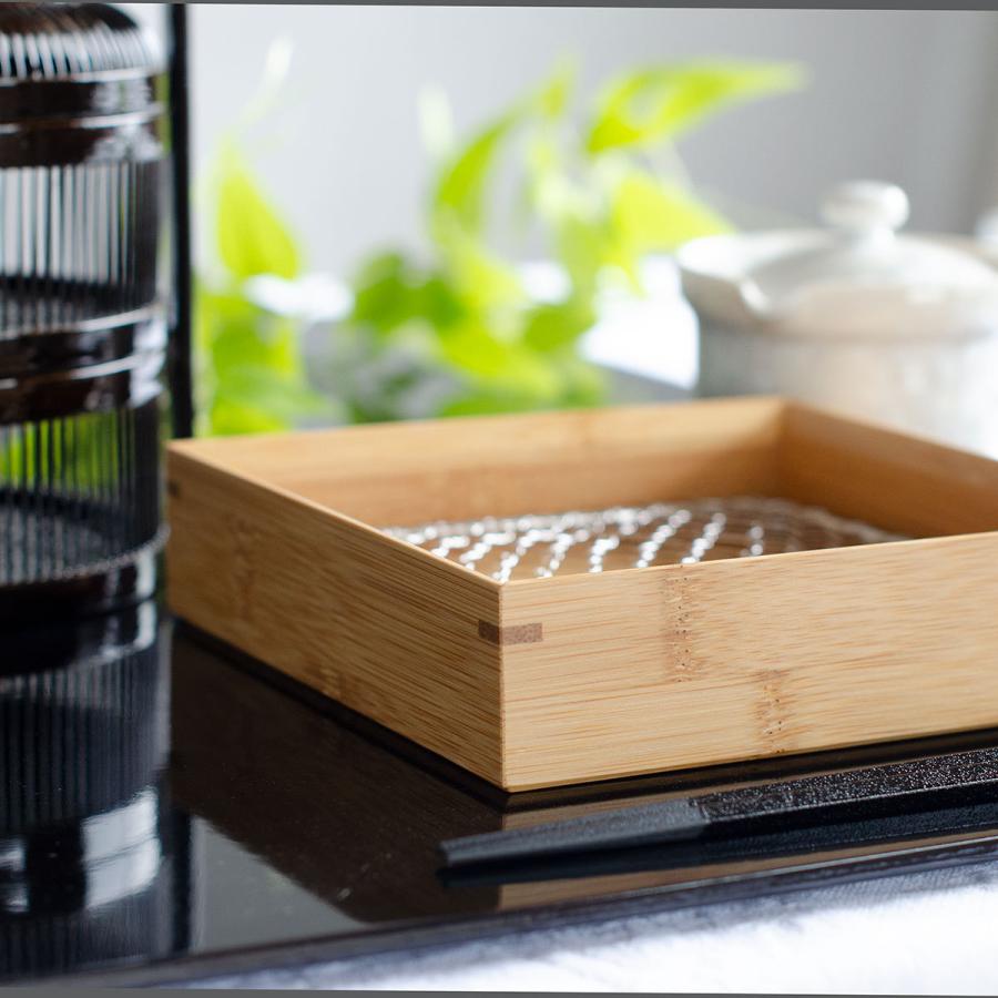 取り寄せ商品】用美 YOUBI 竹・天ぷら盛皿（ステンレス目皿付） 正角5