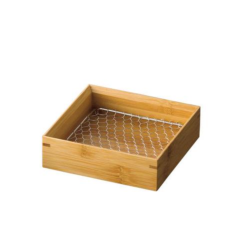 取り寄せ商品】用美 YOUBI 竹・天ぷら盛皿（ステンレス目皿付） 正角4