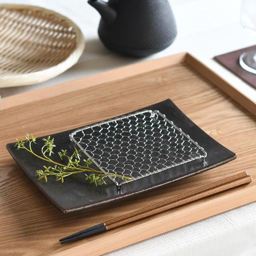 取り寄せ商品】用美 YOUBI ステンレス目皿 角型 4寸 21595【網 アミ