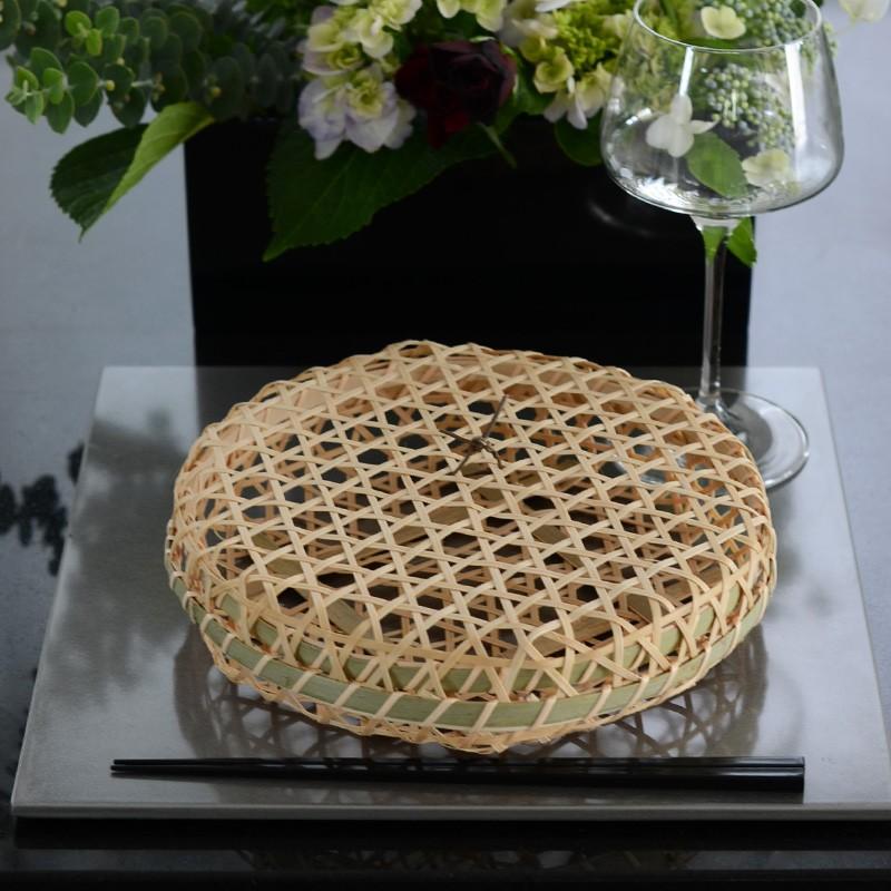 竹舞篭 丸 蓋付 大（直径21cm）23429 17-092-08【用美 Youbi 和食器 和