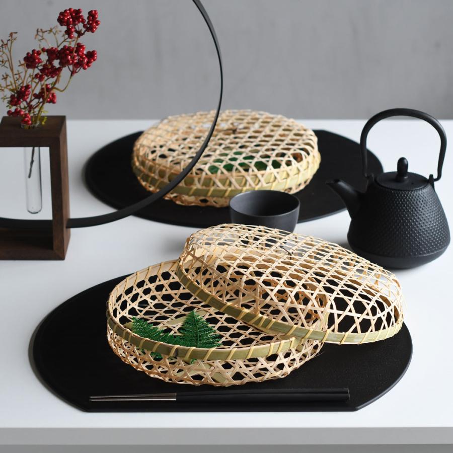 竹舞篭 丸 蓋付 大（直径21cm）23429 17-092-08【用美 Youbi 和食器 和