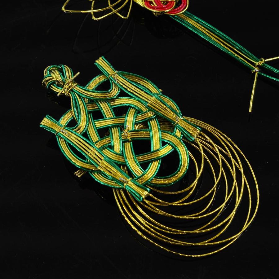 緑脚 水引鶴亀ペア3組6個セット【水引 飾り お正月 おせち