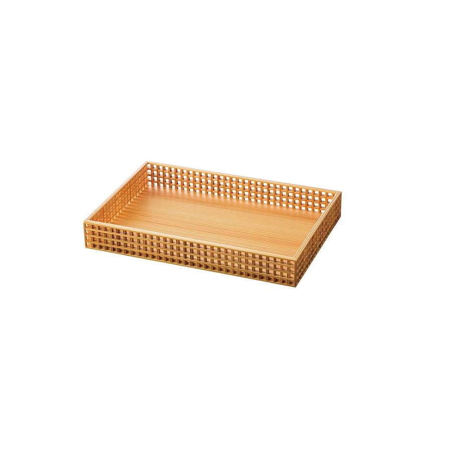 【送料無料】新 細目(ささめ)格子盛器 長方 27588 17-132-04【用美 Youbi 和食器 和モダン おしゃれ おもてなし 業務用 演出小物 杉 木製 料理箱 料理皿】