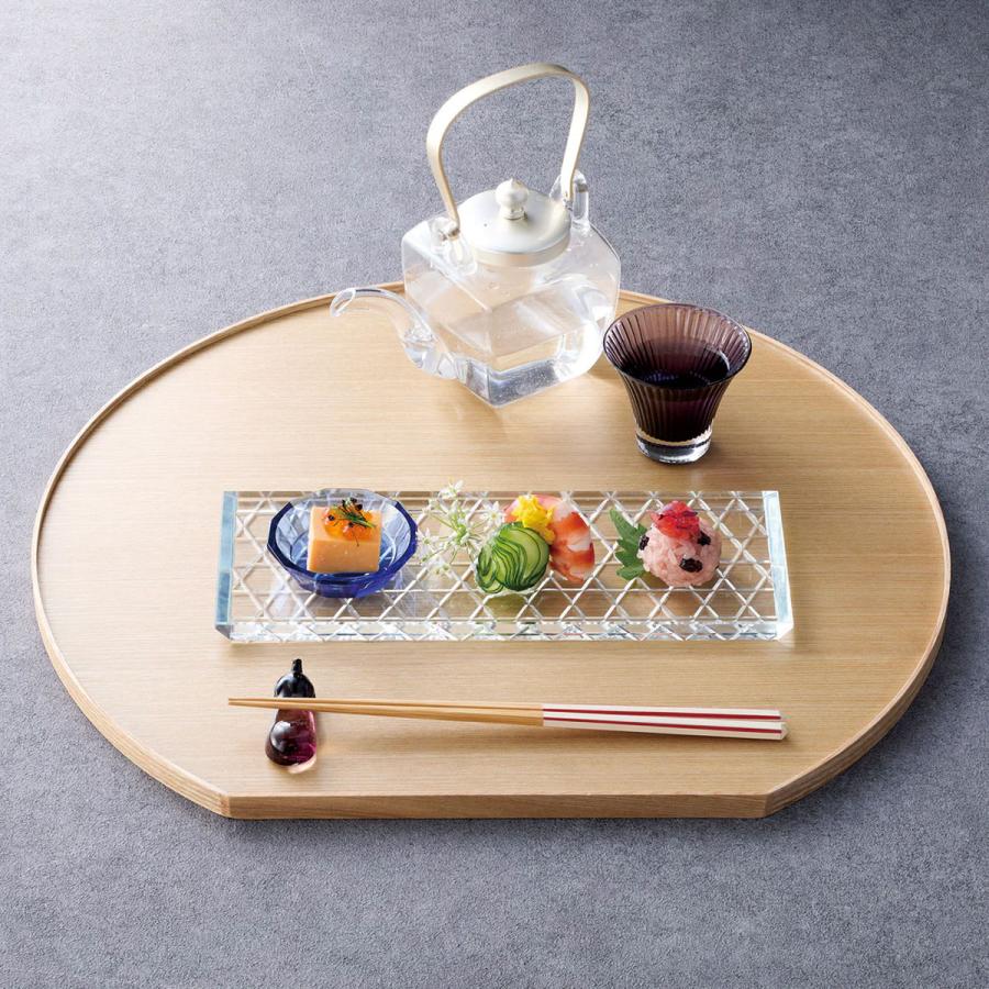 タモ薄型両面盆 半月【木製 半月盆 お盆 トレー トレイ おぼん