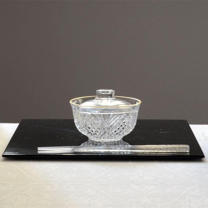 陽明 フタモノ 天金 09-016GC【吉沼硝子 ガラス食器 和食器 蓋つき小鉢
