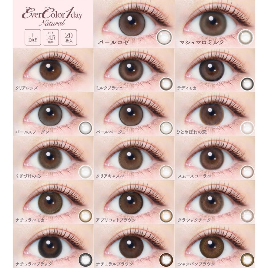 【クーポン利用で20%OFF】エバーカラーワンデーナチュラル (1箱20枚入り)( カラコン ワンデー エバーカラー 人気 1day 度あり 度付き 度なし ) | Ever Color | 35