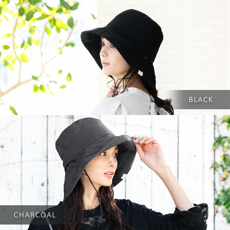 帽子 レディース UV 折りたたみ 大きいサイズ 風に飛ばない日よけ 紐付きブリムフレンチHAT 紫外線カット 春 夏 母の日 SALE セール | QUEENHEAD | 07