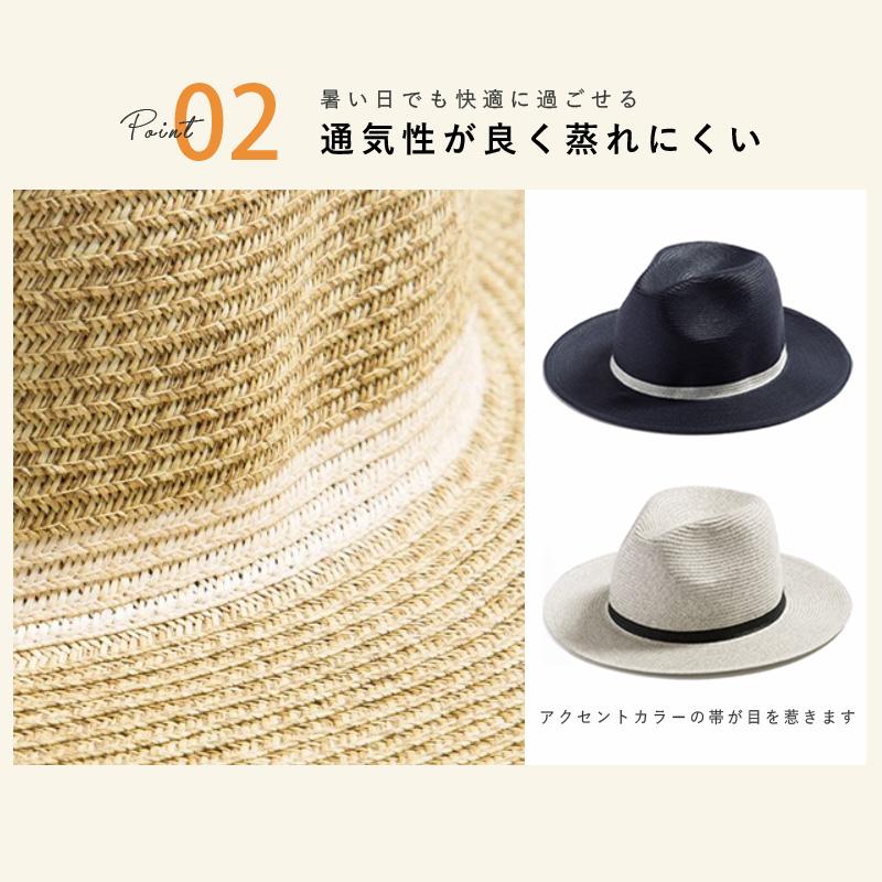 QUEENHEAD 帽子 レディース UV 大きいサイズ つば広 12DA中折れ