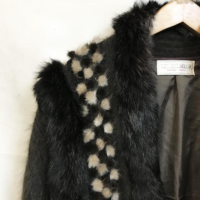 近年人気 チンチラ/ミンク ショート/クロップド コート 軽量/毛皮 L エンバ 近年人気 チンチラ/ミンク ショート/クロップド コート 軽量/毛皮 L