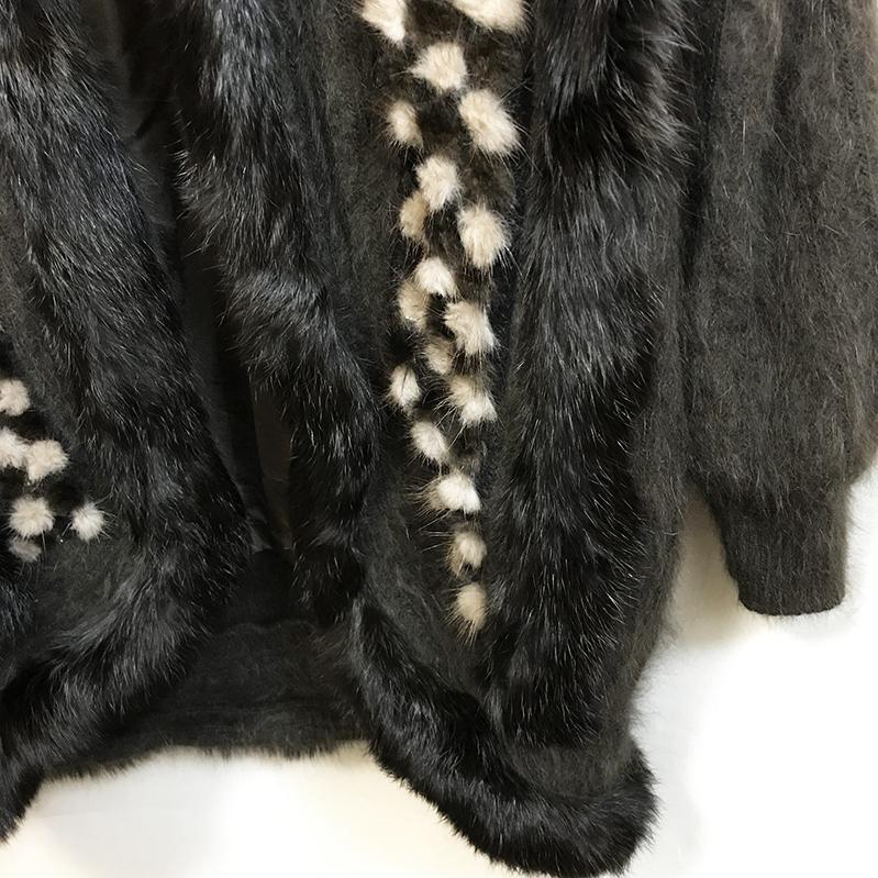 【美品】サフロン　ハーフコートL ミンクファー　黒　留め具3つ　裏地花柄 楽天市場】【40%offクーポン】ミンク ハーフコート 五分袖 ブラック