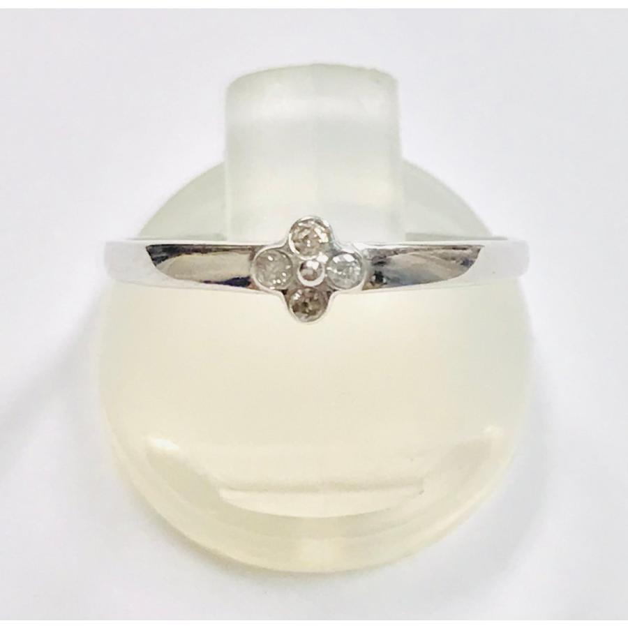 K10WG ホワイトゴールド 4Pダイヤリング 0.05ct 11号 qoj.YOU15 