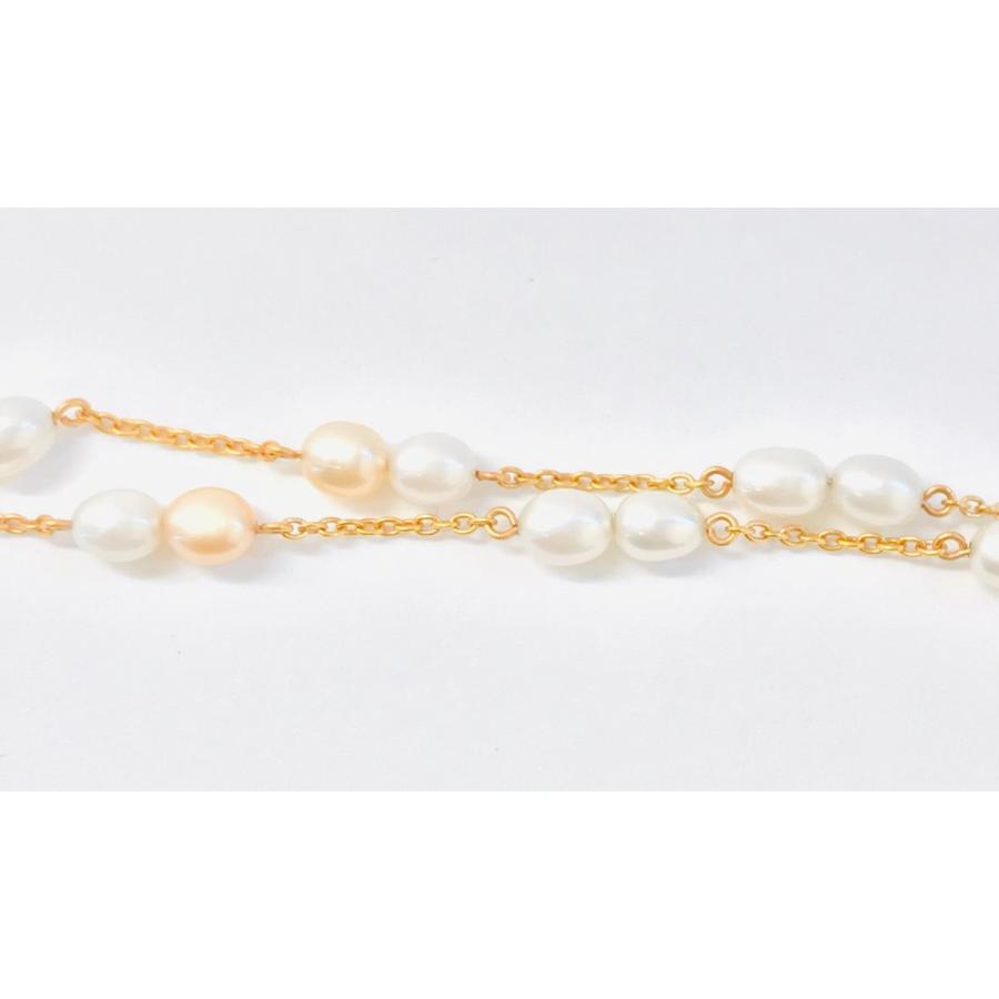 TASAKI 田崎真珠 K18 パール 2カラー 12Pブレスレット バングル 