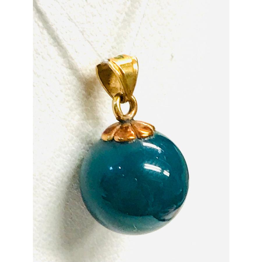 K18ゴールド 緑石 ペンダントトップ 10mm玉 qoj.YP807 ORIGINAL K18