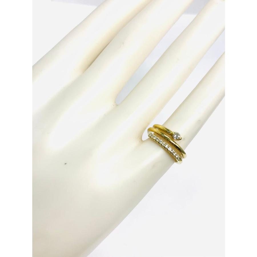値下げ！k18 ダイヤモンド　リング　８号 K18 ゴールド 13Pダイヤモンド デザインリング 0.30ct 8号 qoj.YPJ02