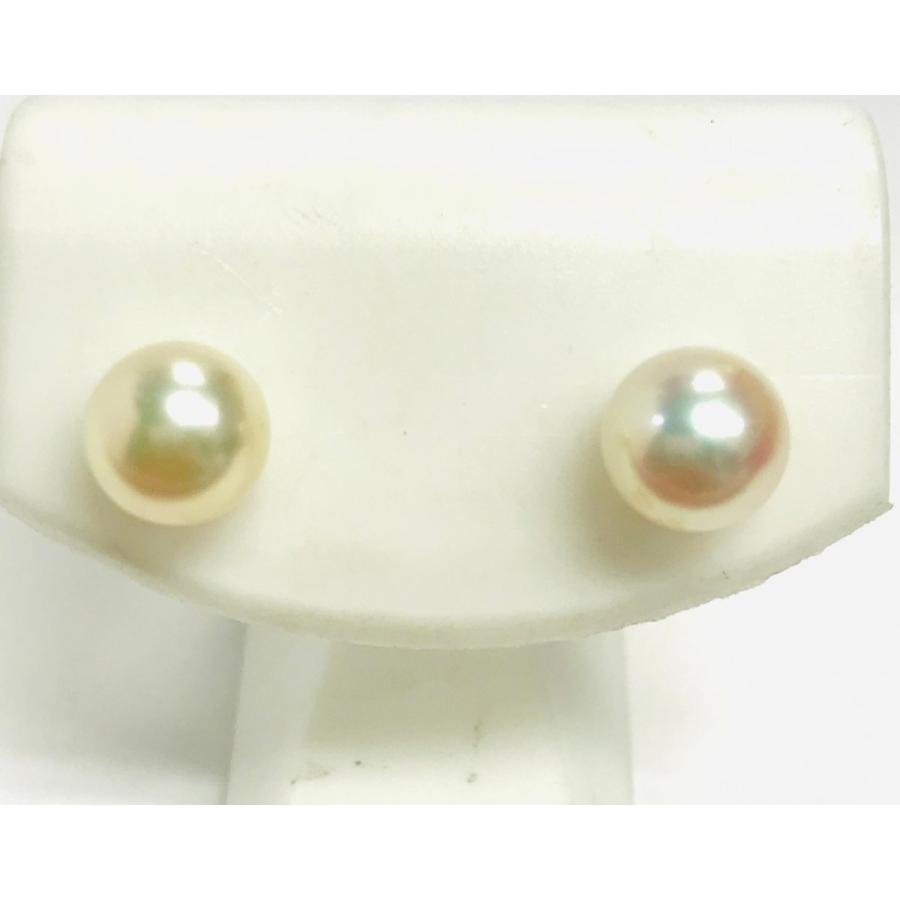 パール スタッドピアス ゴールドカラー K18 ゴールド 真珠パール スタッドピアス 7.0mm玉 qoj.YPM07 : QUEEN
