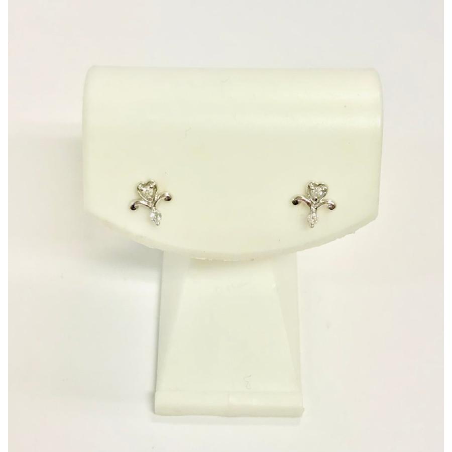 K14WG ダイヤモンド ピアス クロス スタッド トータル0.02ct K14WG ホワイトゴールド ダイヤモンド 0.02ct/0.02ct スタッドピアス