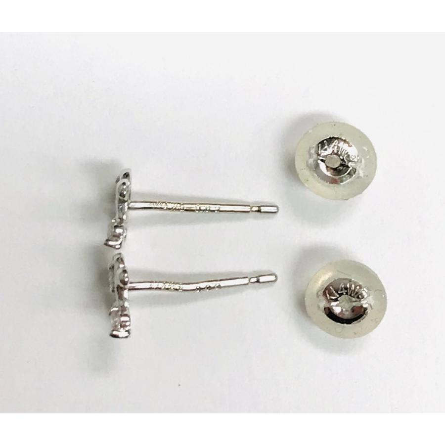 K14WG ダイヤモンド ピアス クロス スタッド トータル0.02ct K14WG ホワイトゴールド ダイヤモンド 0.02ct/0.02ct スタッドピアス