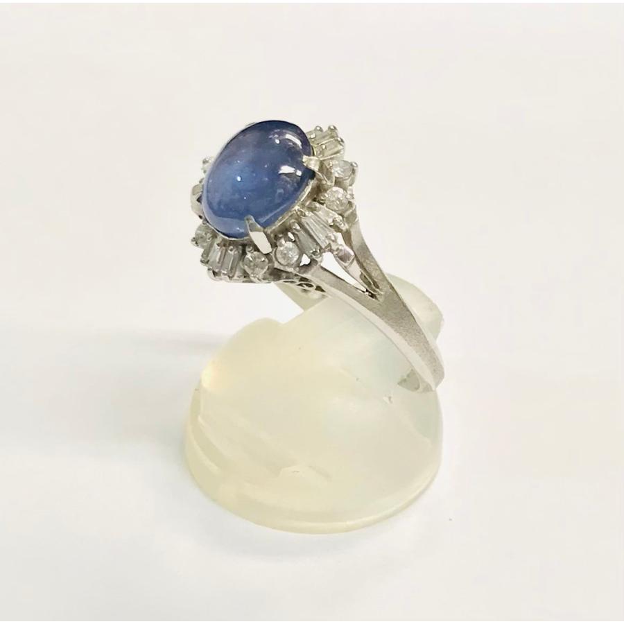 Pm900 天然スターサファイア ダイヤ リング SS3.78ct D0.36ct