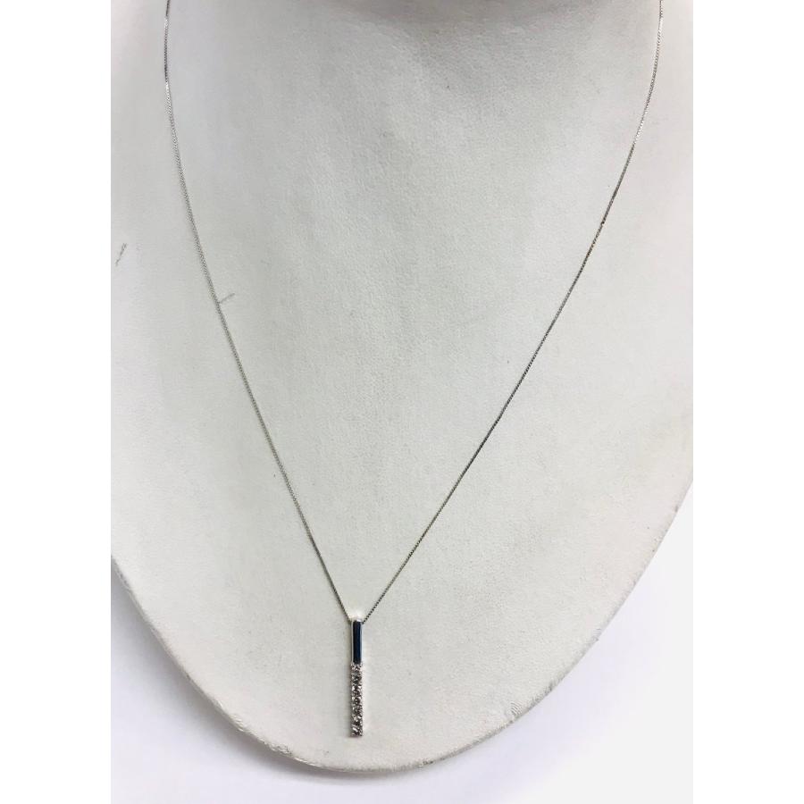K18WG ホワイトゴールド 7Pダイヤモンド 0.25ct ネックレス qoj.YXE03