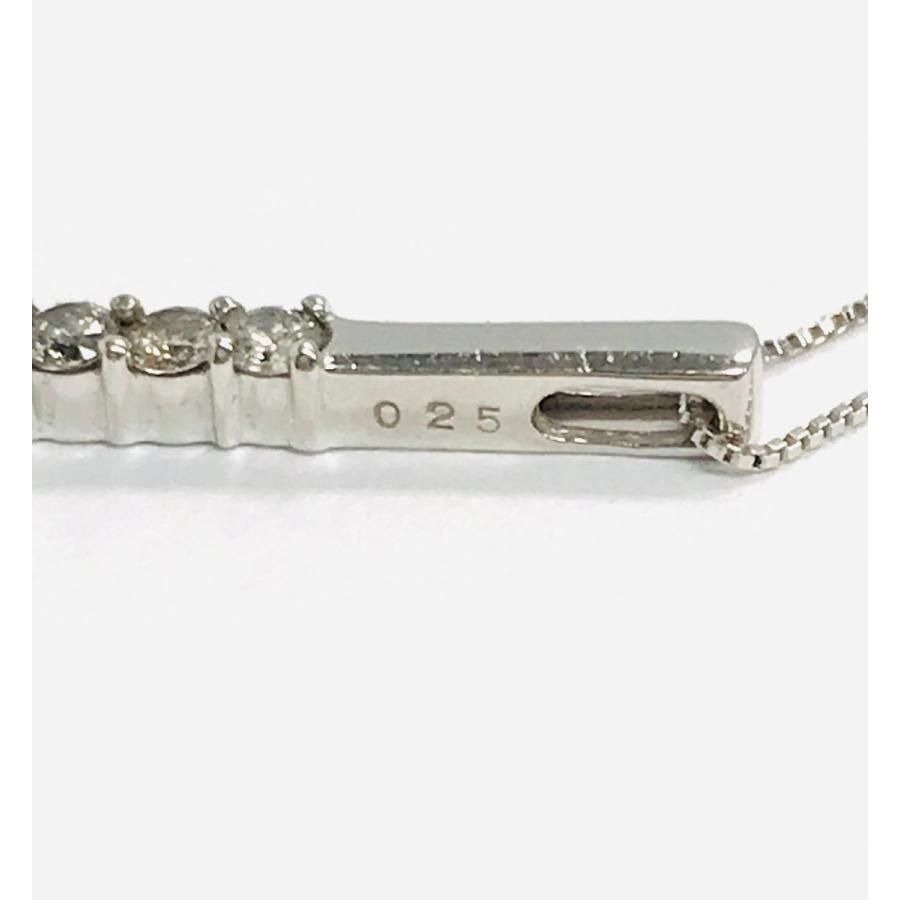 K18WG ホワイトゴールド 7Pダイヤモンド 0.25ct ネックレス qoj.YXE03