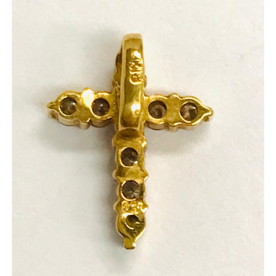 K18 ゴールド 十字架 クロス ペンダントトップ ダイヤ0.30/0.97ct 