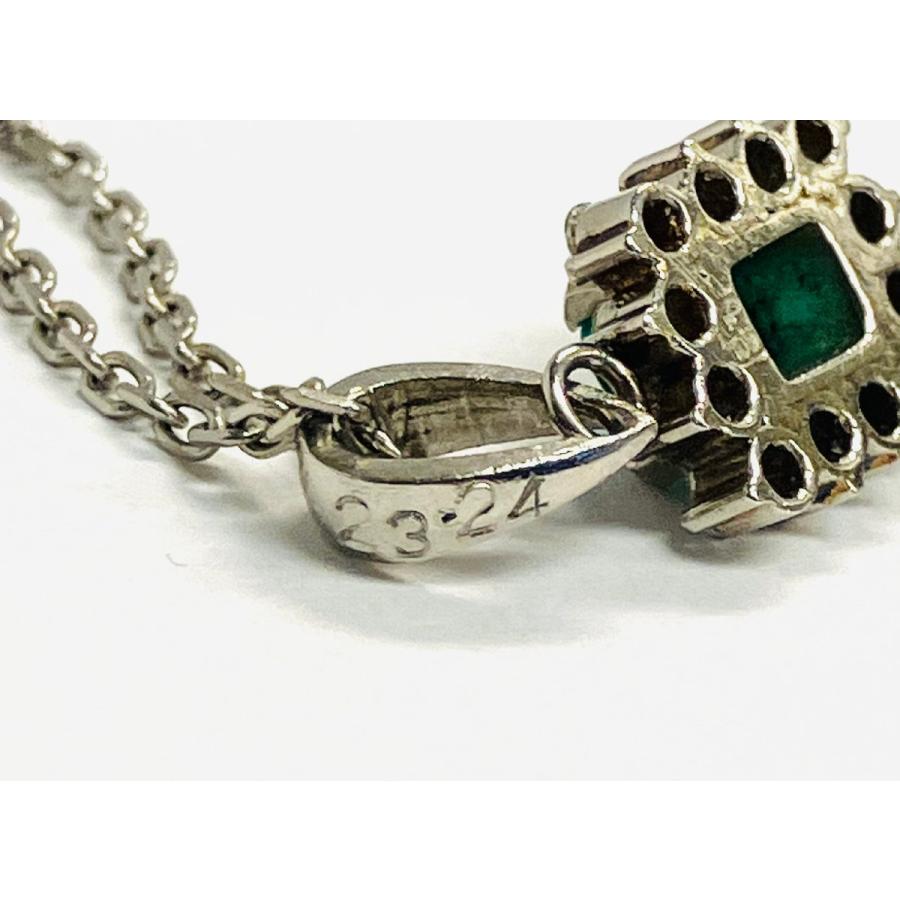 PT850 プラチナ LA Soma D0.23/E0.24ct エメラルド×ダイヤモンドネックレス qoj.ZOI14 : QUEEN ...