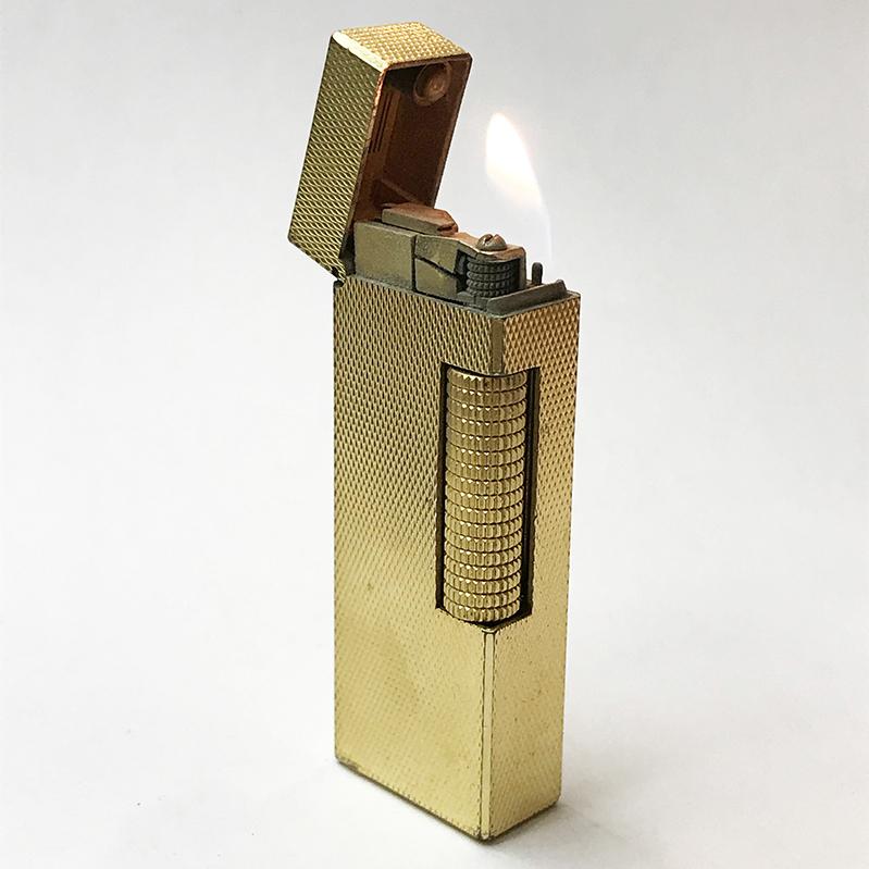 dunhill ダンヒル ガスライター ゴールドカラー 着火確認済み 難有 qoo 