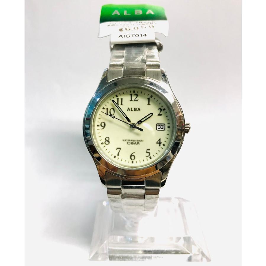 SEIKO ALBA クオーツ時計 SS×クリーム盤 7N32-K004 新品 qow.YLJ06