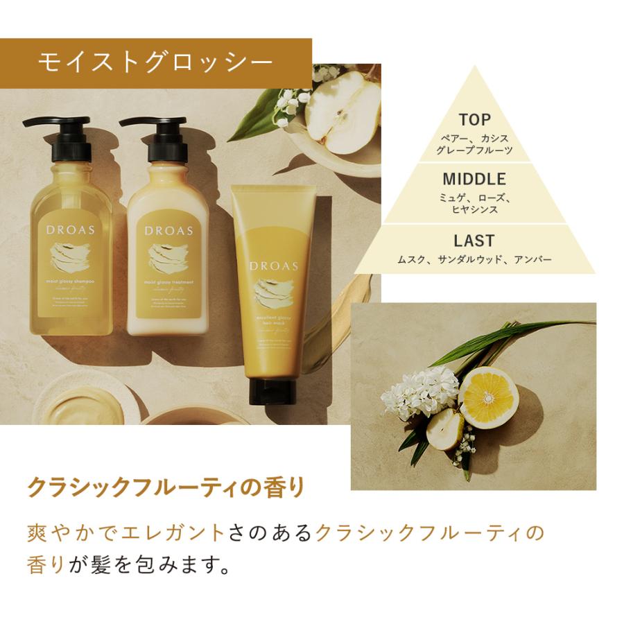 ヘアマスク DROAS ドロアス ヘアトリートメント ヘアパック 単品クレイ 泥 ダメージリペア カラーリペア シルキー クレンズ モイスト グロッシーヘアケア｜queensshop｜13