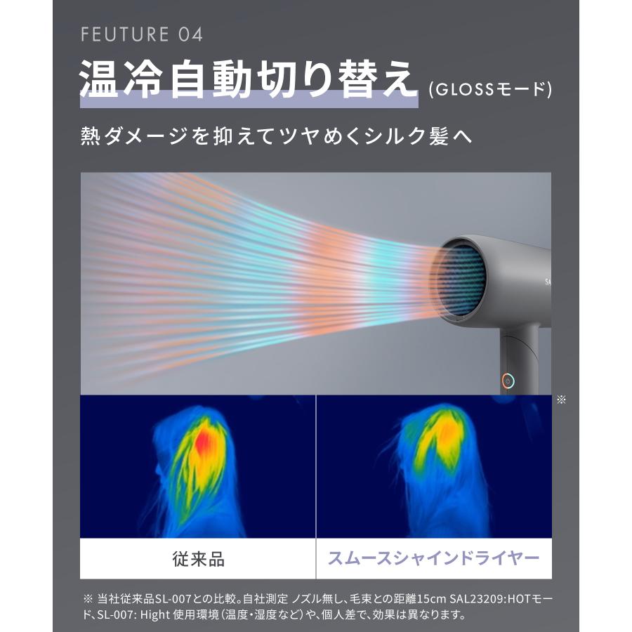 ドライヤー サロニア スムースシャイン ドライヤー 速乾 SALONIA公式店 ヘアドライヤー 大風量 30日間全額返金保証付き | SALONIA | 12