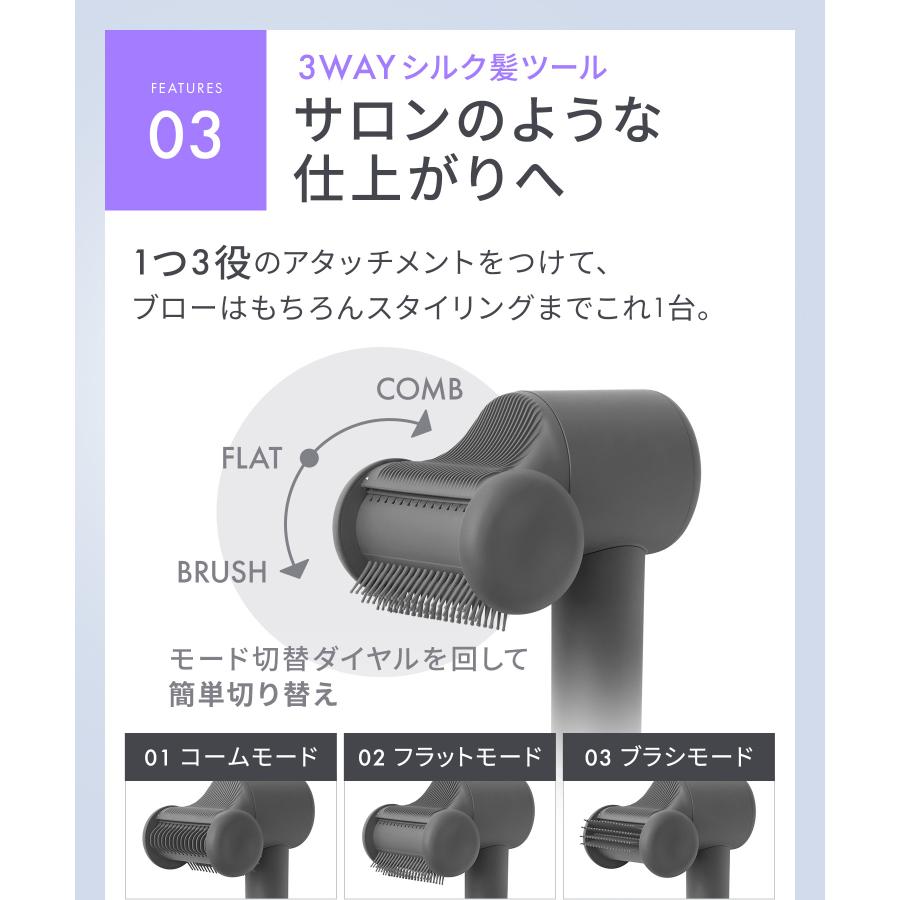 SALONIA（サロニア） ドライヤー 速乾 ヘアドライヤー 大風量 軽量
