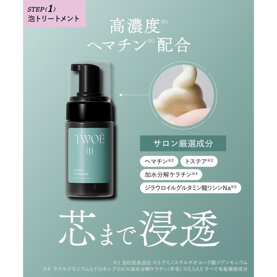 トリートメントマセ２つセット TWOE トゥエ 2ステップトリートメント トライアルセット(2回分)コーム