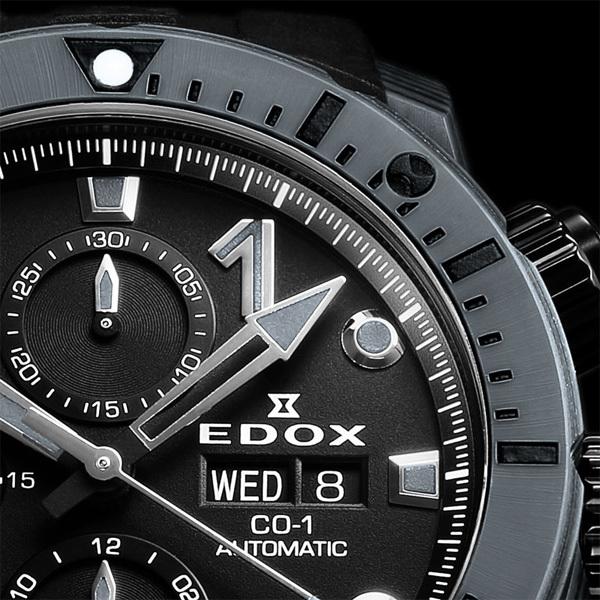 【最大60回無金利・ノベルティ】 正規品 EDOX エドックス クロノオフショア1 カーボン クロノグラフ 01125-CLNGN-NING | デルフィン | 05