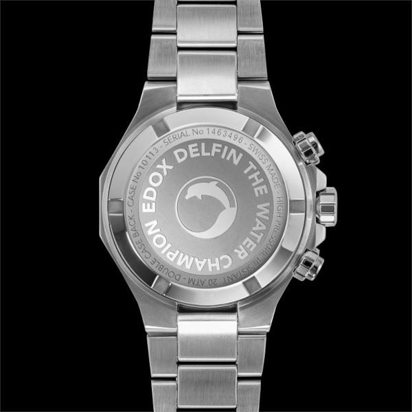 【豪華ノベルティ進呈】 正規品 EDOX エドックス デルフィン オリジナル クロノグラフ クオーツ メンズ腕時計 送料無料 10113-3M-BUIN ラッピング無料｜quelleheure-1｜05