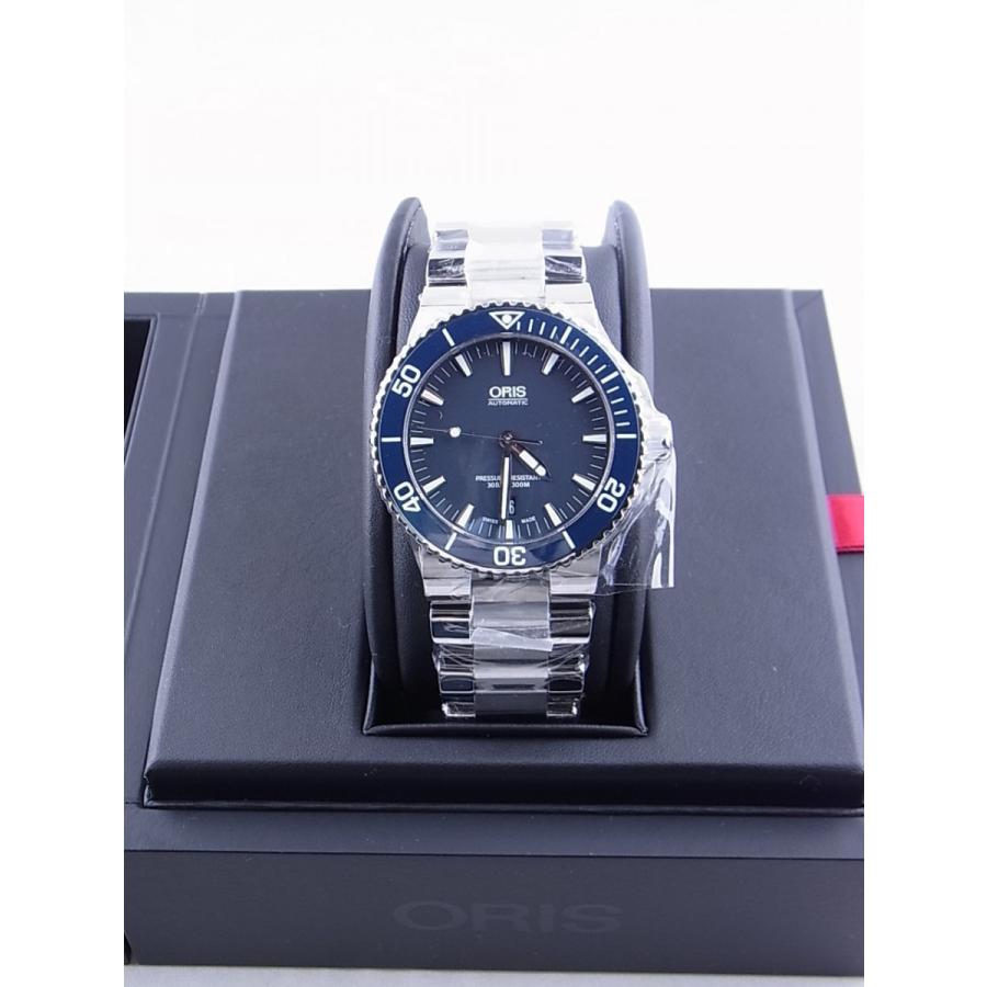 【訳あり・新品】 オリスアクイスデイトダイバーズネイビー文字盤733.7653.4155M(01 733 76534155-07 8 26 01 peb)　新品 【KUE1301811749】(46878円)