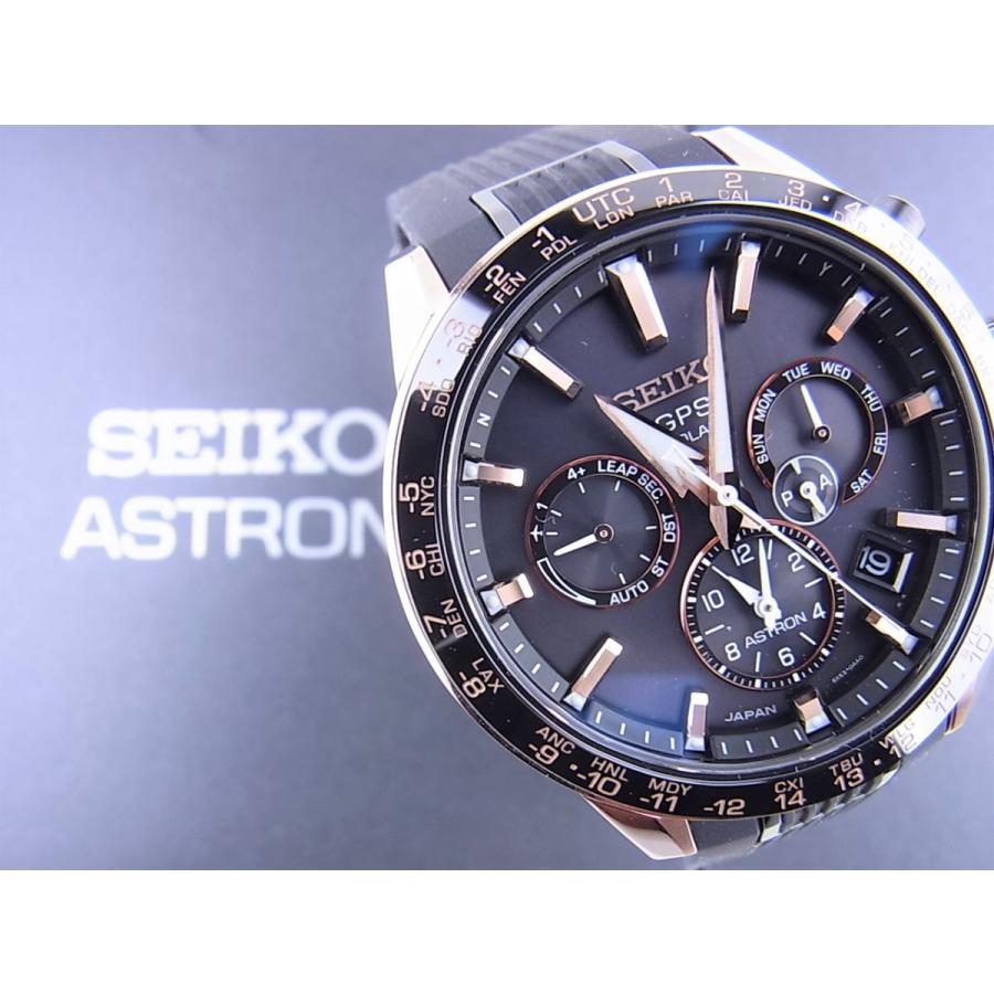 ASTRON セイコーアストロン黒文字盤黒ベゼルピンクゴールメッキSBXC006 