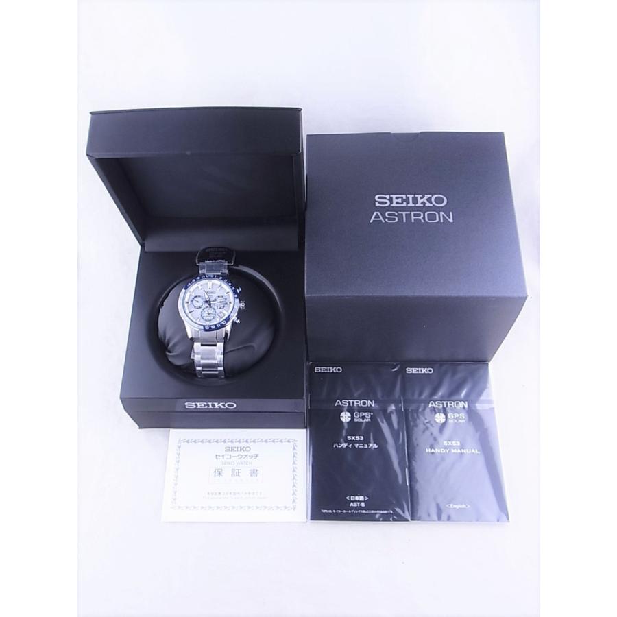 美品　セイコーアストロン 5Xシリーズデュアルタイム SBXC013 5X53 ASTRON セイコーアストロン5XシリーズデュアルタイムSSホワイト