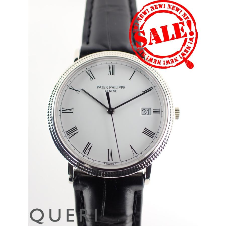パテックフィリップ カラトラバ 新品ベルト 3944G-001 ホワイト レディース 腕時計 クォーツ 中古 銀蔵 PATEK PHILIPPE - パテックフィリップ カラトラバ 新品ベルト 3944G