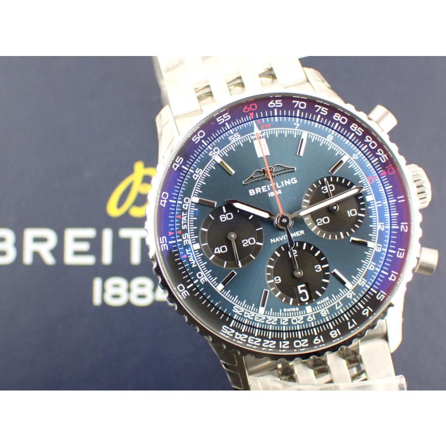 ナビタイマー ブライトリング B01 クロノグラフ 41 メンズ ブルー文字  