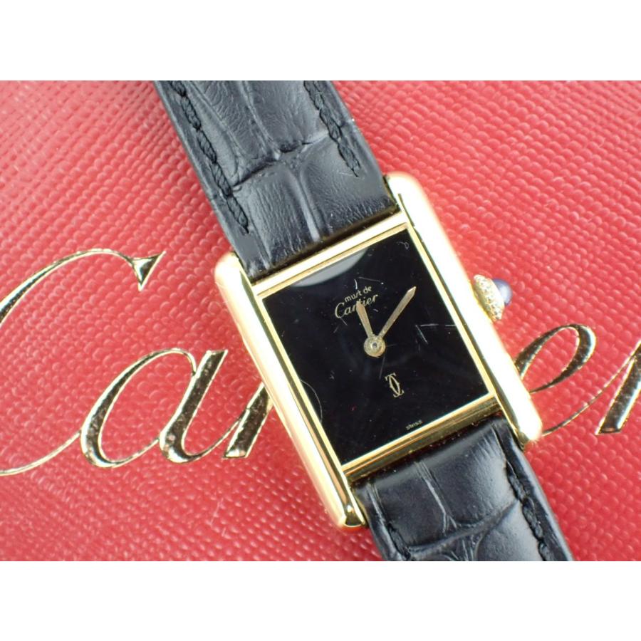 Cartier カルティエ マストタンク SM オニキス文字盤 手巻き Cartier カルティエ マストタンク SM オニキス文字盤 手巻き