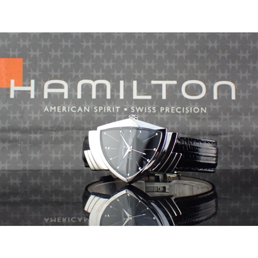 ベンチュラ ハミルトン クォーツ ブラック文字盤 H244110 中古