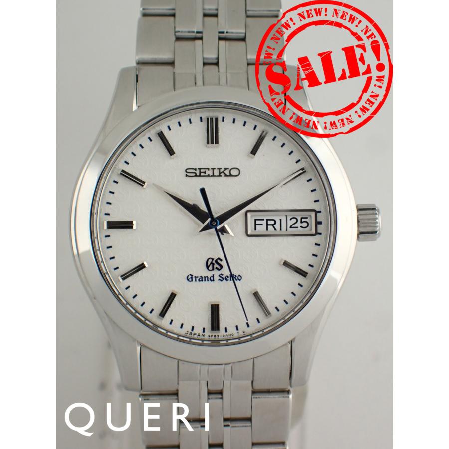 【稼働】　美品　SEIKO グランドクウォーツ　デイデイト　ホワイト文字盤　純正 Grand Seiko グランドセイコー 9Fクォーツ デイト 12角ベゼル ホワイト