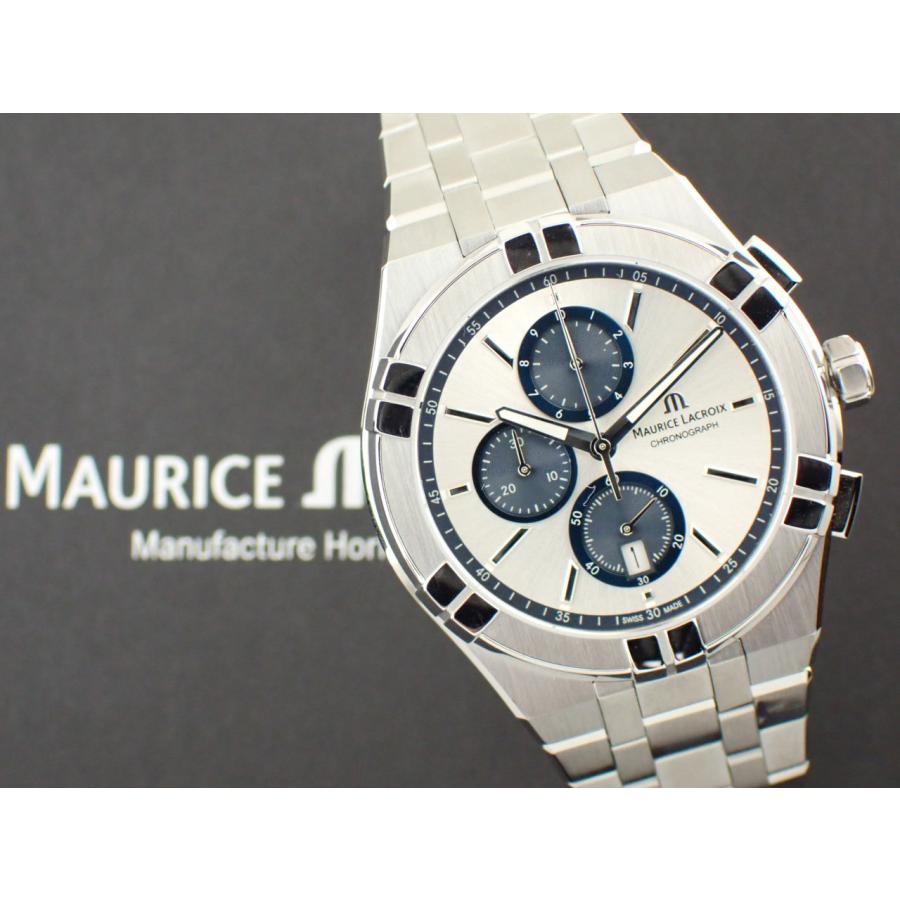 モーリスラクロア アイコン クォーツ クロノグラフ 42mm シルバー文字盤 AI1118-SS002-230-1 新品の画像