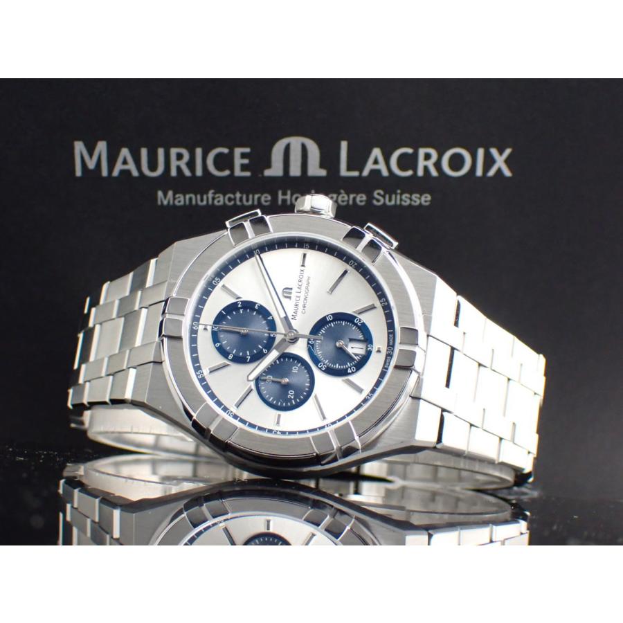 モーリスラクロア アイコン クォーツ クロノグラフ 42mm シルバー文字盤 AI1118-SS002-230-1 新品の画像